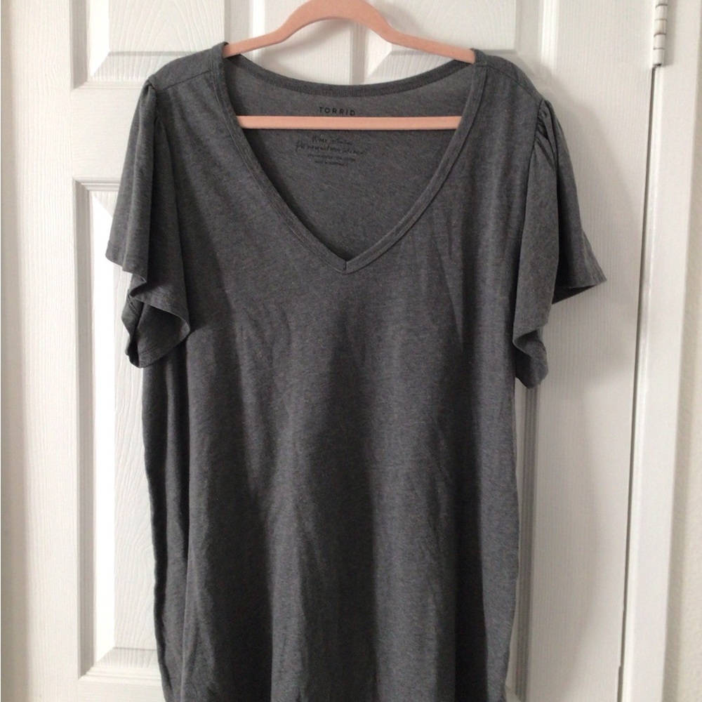 Torrid Charcoal V-Neck Tee